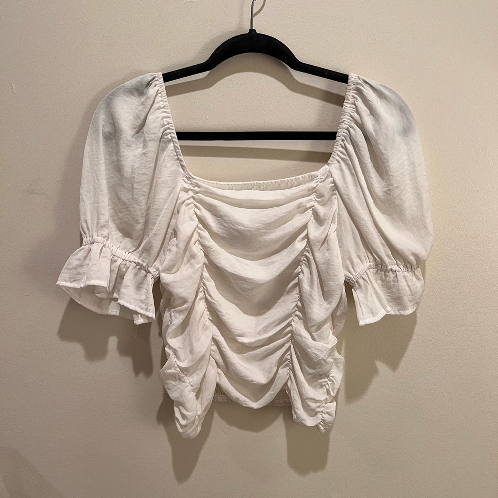 Charisma White Ruffle Top